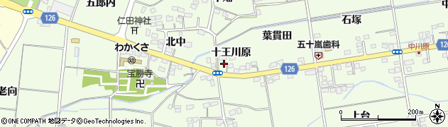 福島県福島市仁井田（十王川原）周辺の地図