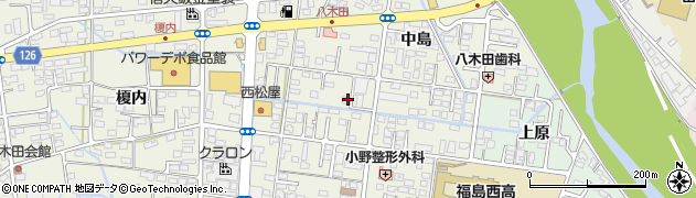 福島県福島市八木田中島周辺の地図