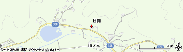 福島県福島市渡利日向周辺の地図