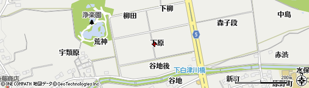 福島県福島市桜本下原周辺の地図