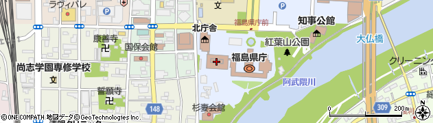福島県庁保健福祉部　健康衛生総室・難病相談支援センターＦＡＸ周辺の地図