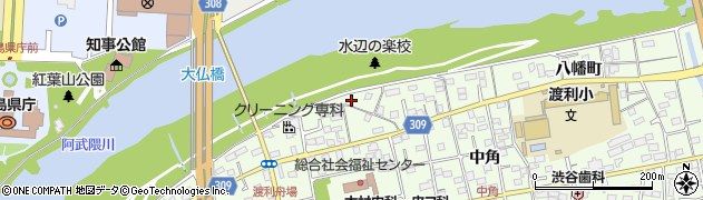 福島県福島市渡利（七社宮）周辺の地図