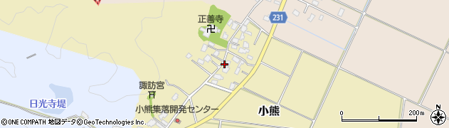 新潟県五泉市小熊周辺の地図