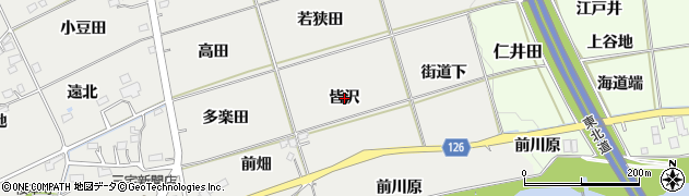 福島県福島市桜本（皆沢）周辺の地図
