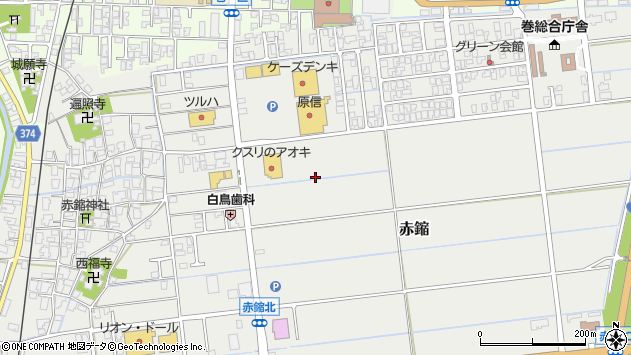 〒953-0042 新潟県新潟市西蒲区赤鏥の地図