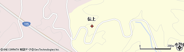 福島県伊達市月舘町布川（伝上）周辺の地図
