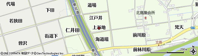福島県福島市仁井田（上谷地）周辺の地図