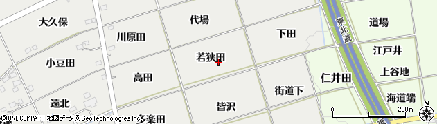 福島県福島市桜本若狭田周辺の地図