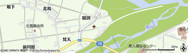 福島県福島市仁井田（三日堀向）周辺の地図