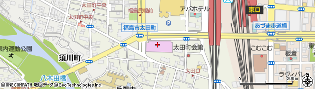 ラウンドワンスタジアム福島店周辺の地図