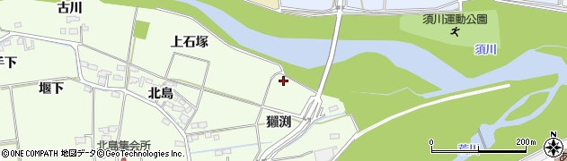 福島県福島市仁井田（獺渕）周辺の地図