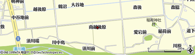 福島県福島市二子塚（南越後原）周辺の地図