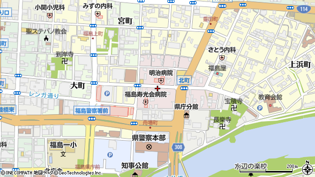〒960-8102 福島県福島市北町の地図