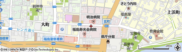福島県福島市北町周辺の地図