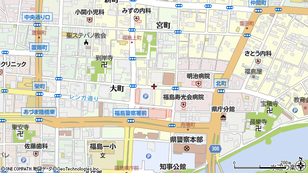 〒960-8101 福島県福島市上町の地図
