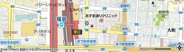 東邦銀行福島駅前支店 ＡＴＭ周辺の地図