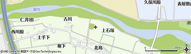 福島県福島市仁井田上石塚周辺の地図