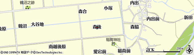福島県福島市二子塚（森後）周辺の地図