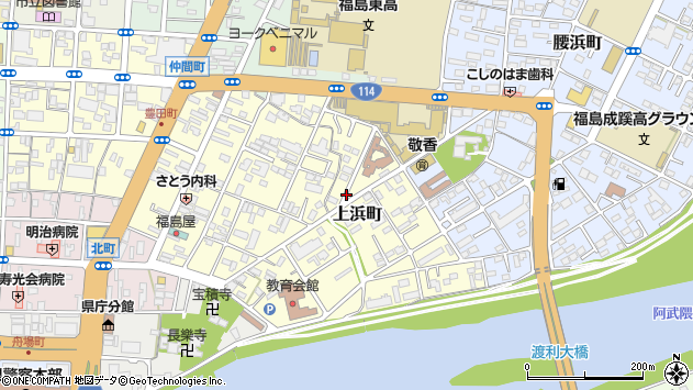 〒960-8134 福島県福島市上浜町の地図