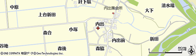 福島県福島市二子塚（内出）周辺の地図