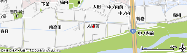 福島県福島市下野寺太田前周辺の地図