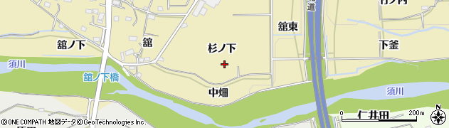 福島県福島市上野寺（杉ノ下）周辺の地図