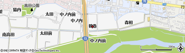 福島県福島市下野寺（鶴巻）周辺の地図