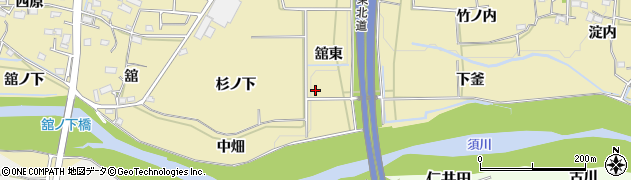 福島県福島市上野寺（舘東）周辺の地図