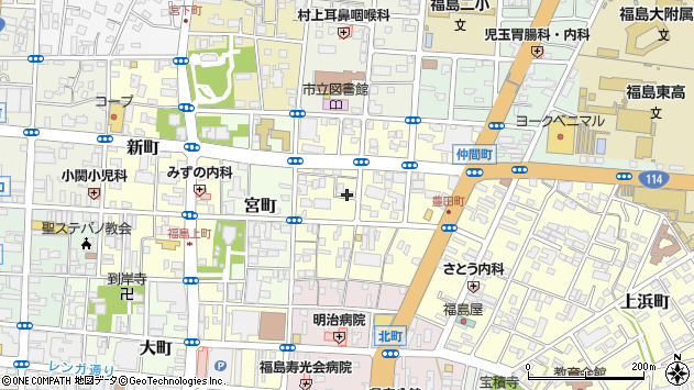 〒960-8105 福島県福島市仲間町の地図