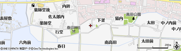 福島県福島市下野寺二反田周辺の地図