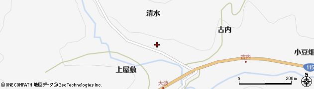 福島県福島市大波笠石山周辺の地図