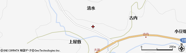 福島県福島市大波（笠石山）周辺の地図