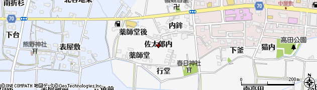 福島県福島市下野寺佐太郎内周辺の地図