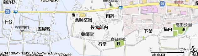 福島県福島市下野寺（佐太郎内）周辺の地図