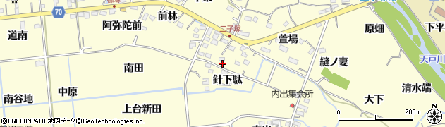 福島県福島市二子塚針下駄周辺の地図