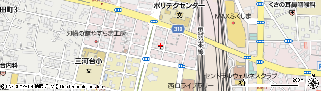 福島県福島市三河北町周辺の地図