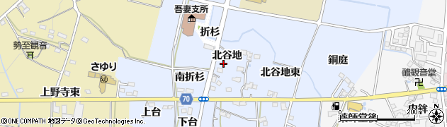 福島県福島市笹木野（北谷地）周辺の地図