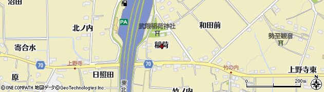 福島県福島市上野寺稲荷周辺の地図