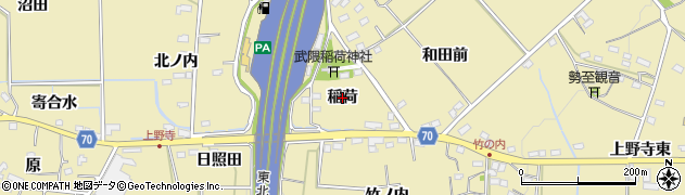 福島県福島市上野寺（稲荷）周辺の地図