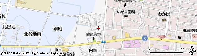福島県福島市下野寺北田周辺の地図