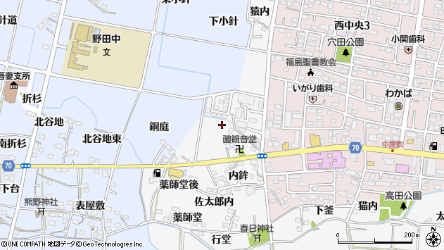 〒960-8075 福島県福島市下野寺の地図