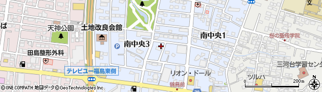 福島県福島市南中央周辺の地図