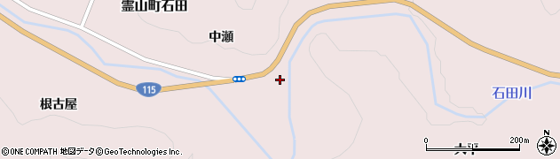 福島県伊達市霊山町石田（的場）周辺の地図