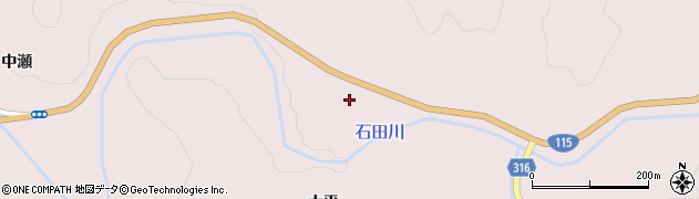 福島県伊達市霊山町石田（大平）周辺の地図