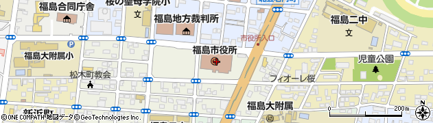 福島市役所　財務部・財産マネジメント推進課周辺の地図