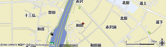 福島県福島市上野寺和田周辺の地図