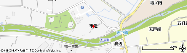 福島県福島市在庭坂（市造）周辺の地図