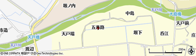 福島県福島市二子塚五升路周辺の地図