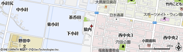 福島県福島市下野寺（猿内）周辺の地図