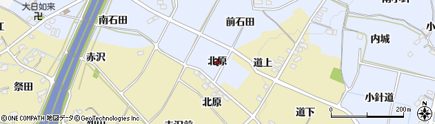 福島県福島市笹木野北原周辺の地図